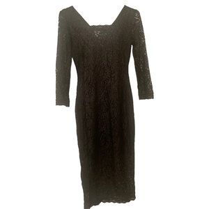 Black Lace bodycon midi dress